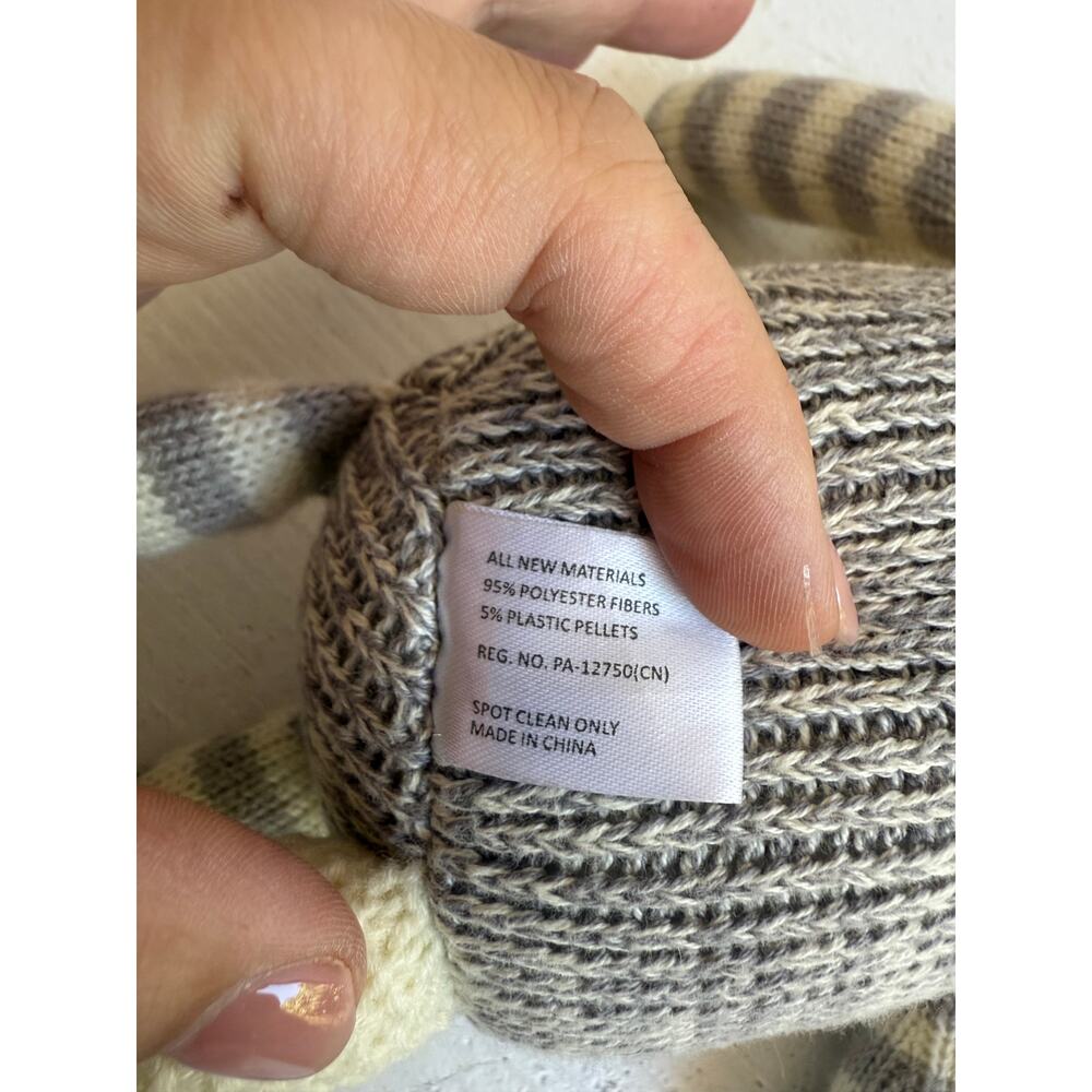 Creative Co-op Kangaroo & Joey Plush Knit Crocheted Grey White 17" Baby Lovey - Picture 6 of 7